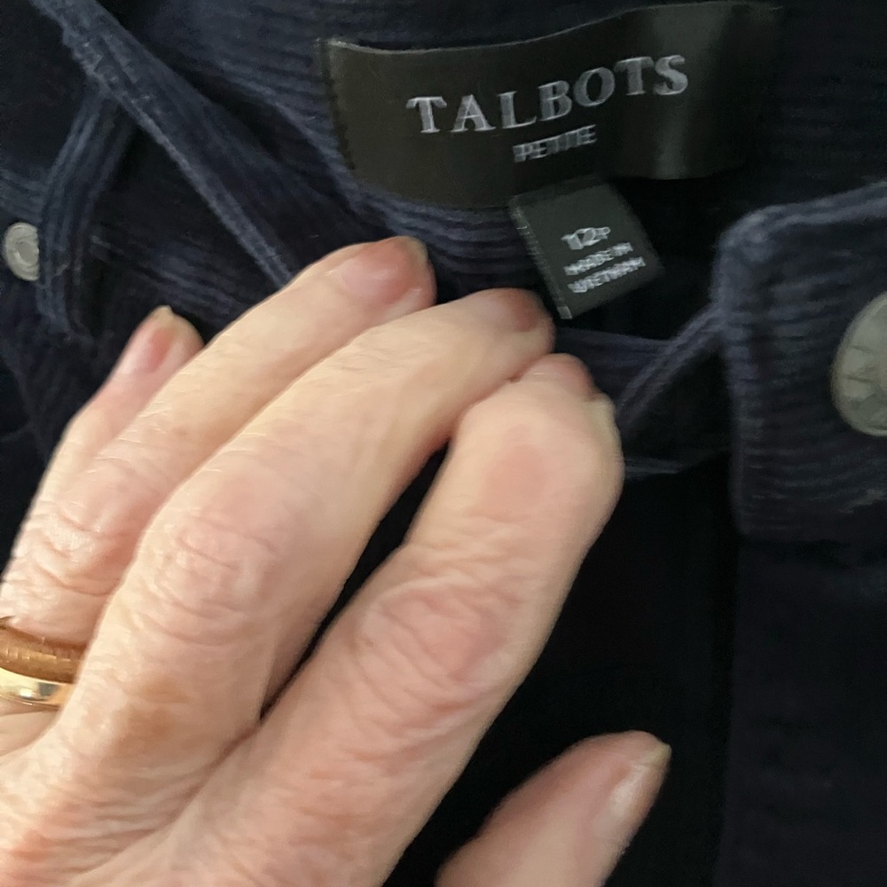 Talbots Navy Corduroy Jean Midi Skirt - Picture 7 of 7
